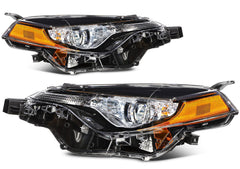 ECCPP Headlights Assembly For Toyota For Corolla 1.8L 2017-2019 Pair Black Amber 6B93BC-57
