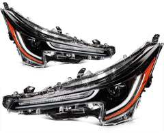 ECCPP LED Headlights Assembly For Corolla L LE Base 2020-2022 Pair Black Amber 6B93BC-57