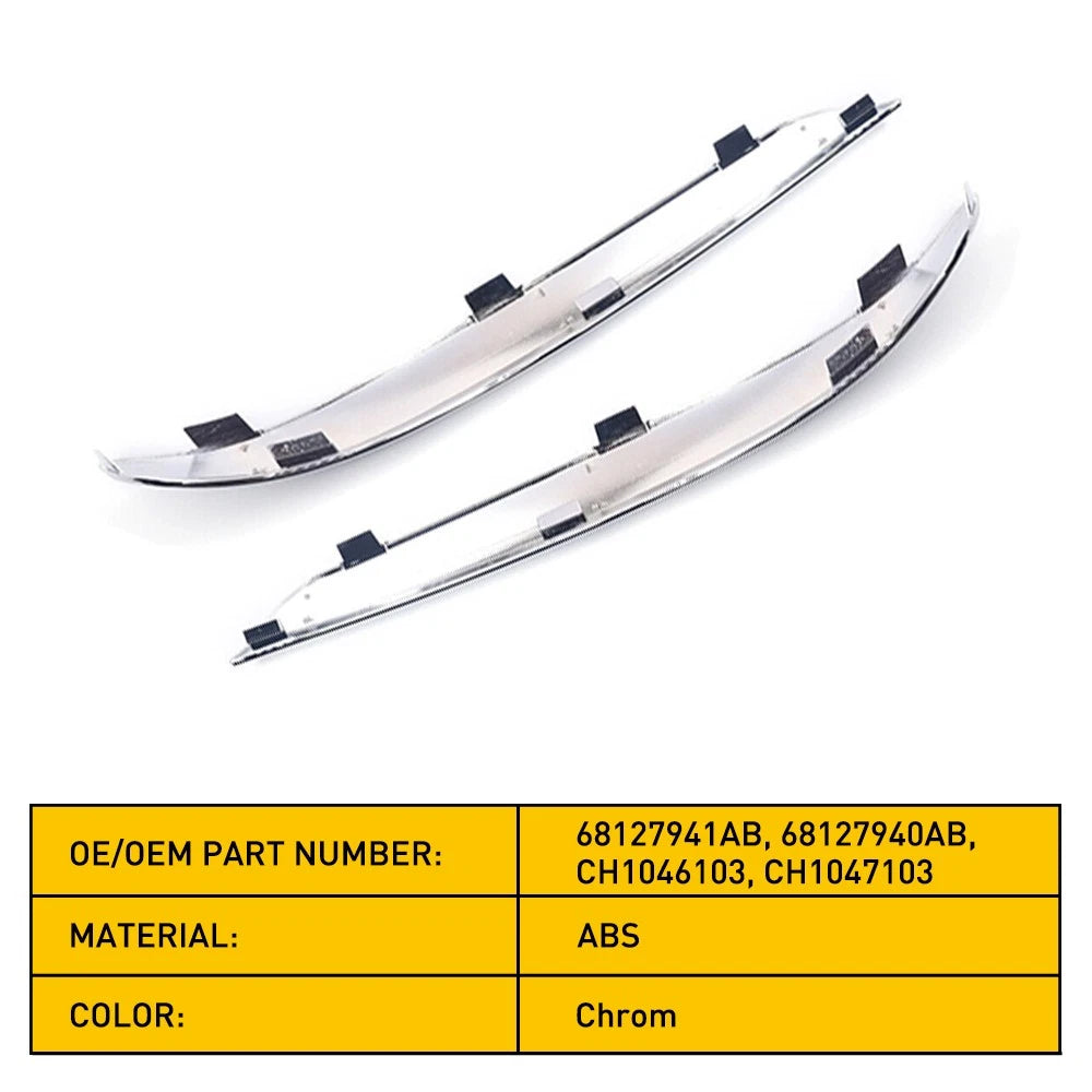 Front Bumper Molding Trim Fit Set For Chrysler 300 Accent Chrome 11-14 US Silver 6B93BC-57