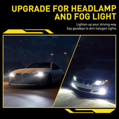 2X AUXITO H11 LED Headlight Kit Bulbs High Low Beam Super White 40000LM E2 EOA AUXITO