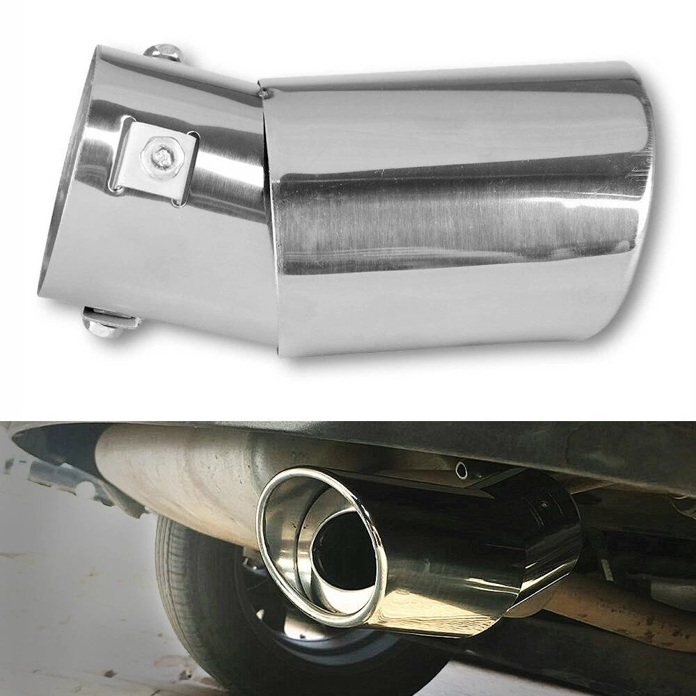 Car Exhaust Pipe Tip Rear Tail Muffler Stainless Steel Chrome Auto Universal EOA 6B93BC-57