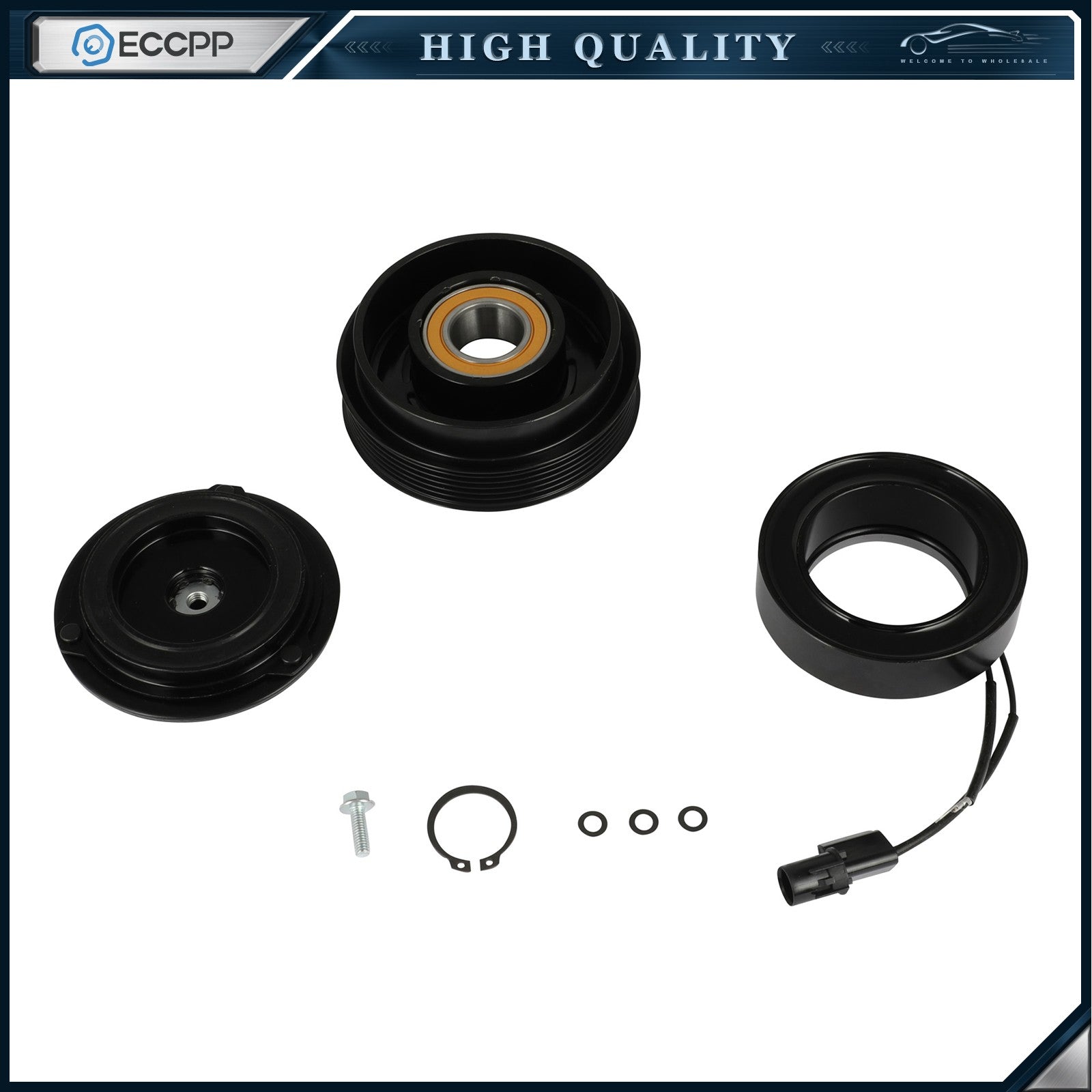 A/C AC Compressor Clutch Kit For Santa Fe For Amanti XG300 XG350 Coil Pulley 6B93BC-57