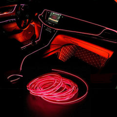 6.6FT LED Red Car Interior Decor Atmosphere Wire Strip Light Lamp Accessories 6B93BC-57