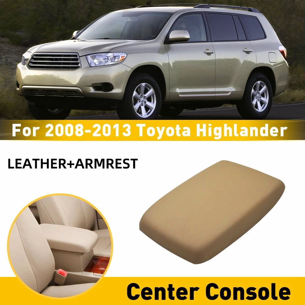 Center Console Armrest Lid Cover W/ Base For Toyota Highlander 2008-2013 Beige A 6B93BC-57