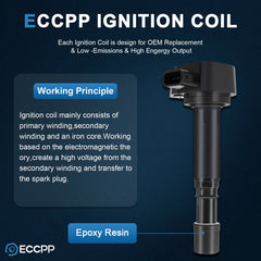 ECCPP 6 Ignition Coils For 2001-2006 Acura MDX 2004-2007 Saturn Vue 3.5L V6 ECCPP