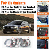 Door Rubber Seal Strips Weather Draft Wind Noise Reduction Kit For Kia Cadenza