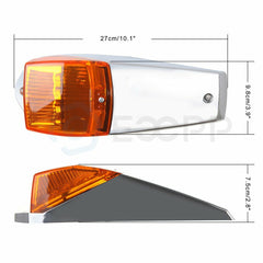 5x 10 inch Amber 17 LED Chrome Cab Roof Marker running Light truck trailer