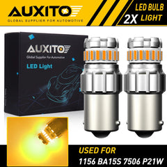 AUXITO BA15S 1156 Amber LED Turn Signal Light Bulb Error Free Hyper Flash 2F EOA AUXITO