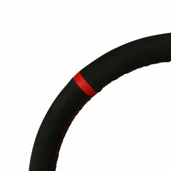 Hand-Sewn Black Suede Leather Steering Wheel Cover for Infiniti Q50 2018+
