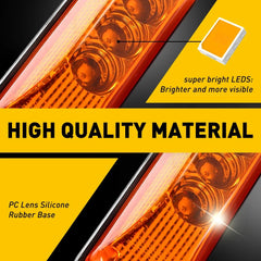 8x 3LED Side Marker Lights Amber Clearance Light Truck RV Trailer 12V Waterproof 6B93BC-57