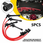 5PCS RED 10.5MM SPARK PLUG WIRE SET FOR HONDA ACCORD 1998-2002 2.3L DX LX EX EOA 6B93BC-57