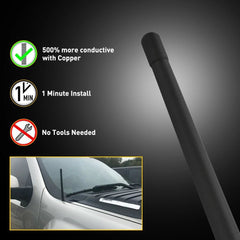 7" Short Black Antenna Mast Radio for AM/FM FORD F-150 F150 2009-2021 F250 EOA 6B93BC-57