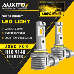 AUXITO 9145 H10 9140 LED Bulbs Fog Light YELLOW for Ford F-150 F-250 Super Duty AUXITO