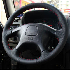 Hand-Stitched Leather Steering Wheel Wrap Cover for Mitsubishi Pajero Sport