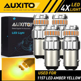 4X AUXITO 1157 Amber Yellow LED Front Turn Signal DRL Parking Light Bulbs 23SMD AUXITO