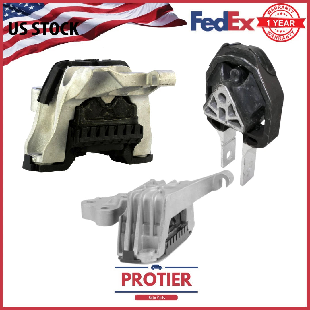 Engine Motor & Trans Mount 3PCS Set Fit 13-16 Dodge Dart 2.0/2.4L for Auto Trans 6B93BC-57