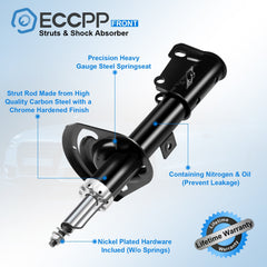 Front Pair Struts Shocks For 2008-2013 Dodge Avenger Chrysler 200 Left Right KOEEP