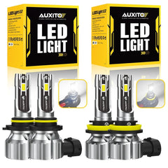 4x 9005 H11 LED Headlight Kit Combo Bulbs 6500K High Low Super White Bright EOA 6B93BC-57