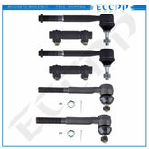 6pcs Front Tie Rods Adjusting Sleeves Kit For 1993-99 GMC Yukon Chevy Tahoe 4WD 6B93BC-57