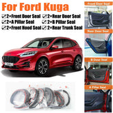 Door Rubber Seal Strips Weather Draft Wind Noise Reduction Kit For Ford Kuga