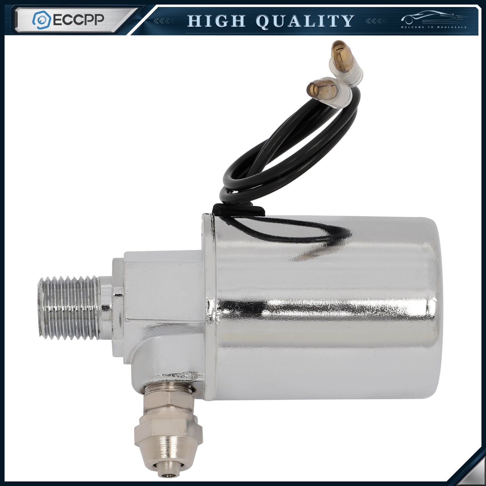 12V Silver Solenoid Valve For Train Horn Air Tank Compressor 1/4" Air Tube 6B93BC-57