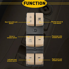 Beige Left Driver Master Door Window Power Switch For Hyundai Elantra 2011-15 EA 6B93BC-57
