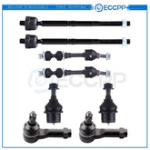 8pcs Front Tie Rod Ends Ball Joints Sway Bars For Ford F-150 XL XLT 2005-2008 6B93BC-57