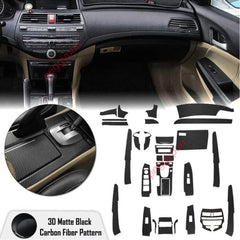 Interior Center Console Carbon Fiber Molding Sticker Decals For Honda Accord 8th