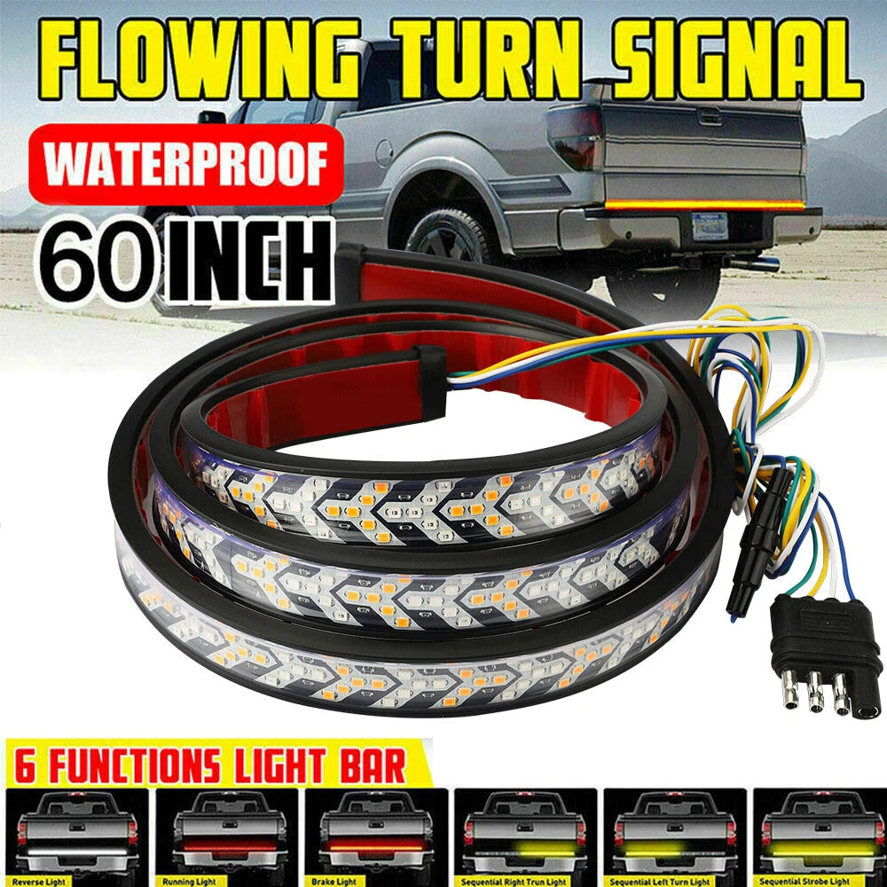 60" 528LED Truck Strip Tailgate Light Bar Brake Tail Flowing Turn Signal Red EOA 6B93BC-57