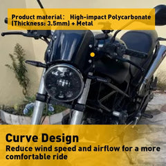 Motorcycle Headlight Windshield Windscreen Universal For 5-7'' Round Headlight A 6B93BC-57