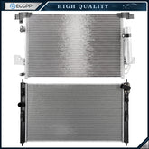 Aluminum Radiator & AC Condenser Cooling Kit For 2014-2017 Mitsubishi Lancer 6B93BC-57