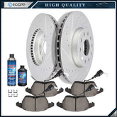 Front Brake Rotors And Ceramic Pads For Audi A3 2010 2011 2012 Drilled & Slotted 6B93BC-57