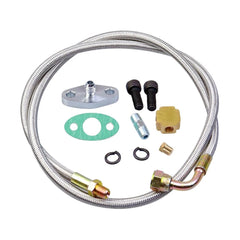 51" Length Hose 4AN Turbo Oil Feed Line Aluminum Alloy 90 Degree Straight 1/8NPT 6B93BC-57