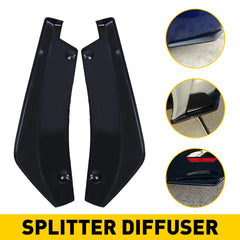 Gloss Black Rear Bumper Splitter Diffuser Canards For Audi S3 S4 RS3 RS4 A3 A4 6B93BC-57