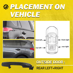 Rear Driver Passenger Textured Exterior Door Handle for Toyota Rav4 2017-2023 EA 6B93BC-57