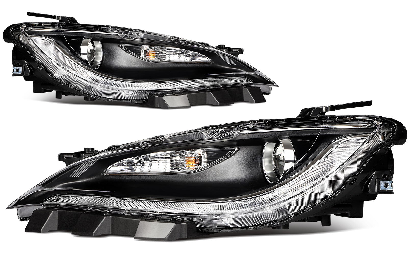 Pair Kit LED Headlights Assembly For 2015-2017 Chrysler 200 2.4L 3.6L Black 6B93BC-57