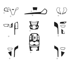 Interior Center Console Carbon Fiber Molding Sticker Decals For Hyundai Santa fe