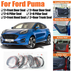 Door Rubber Seal Strips Weather Draft Wind Noise Reduction Kit For Ford Puma