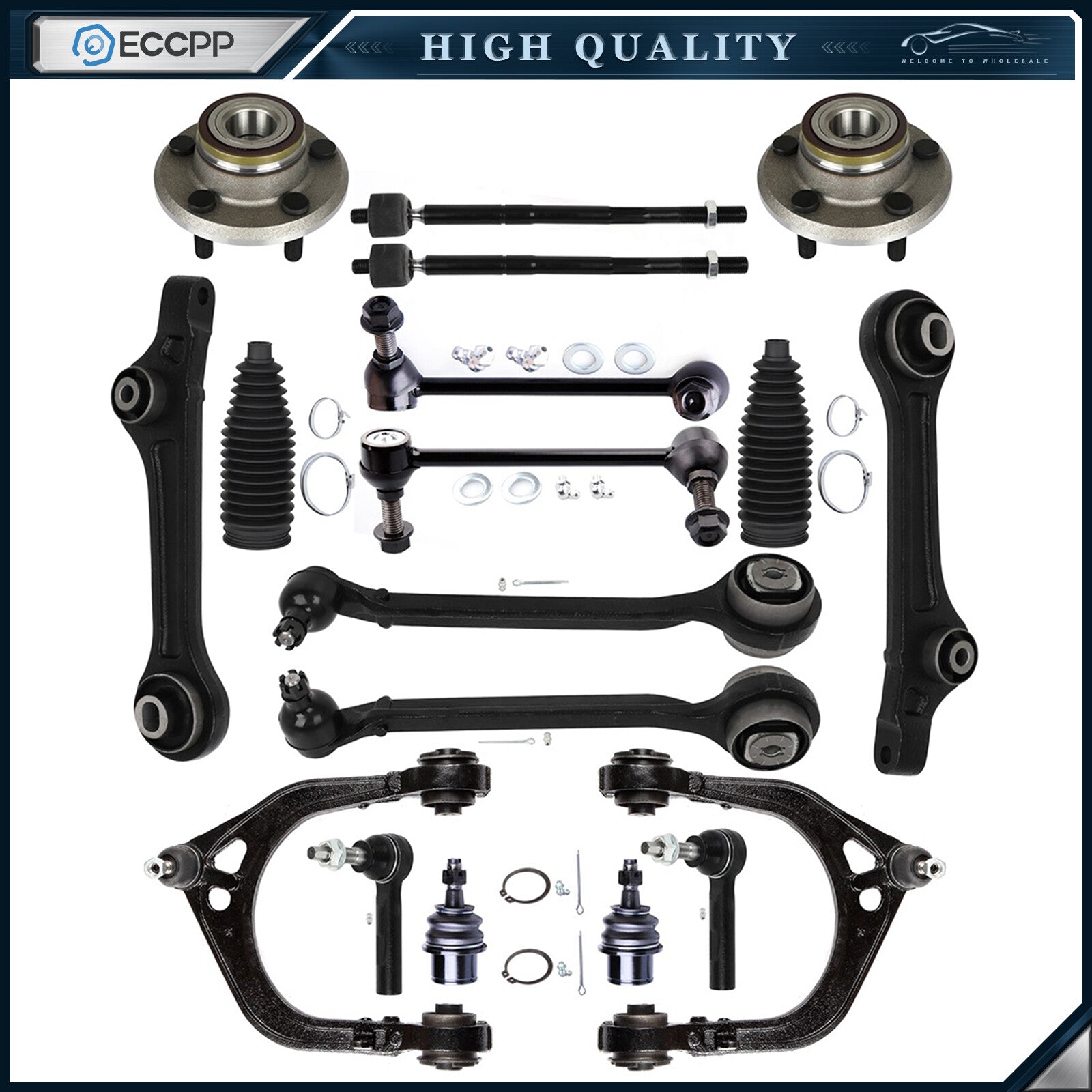 Front Wheel Hub Bearing Control Arm and Ball Joint Fit For 2011 Dodge Challenger KOEEP