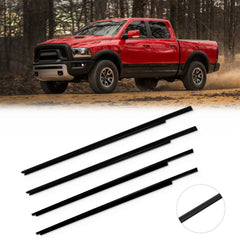 For 2009-2021 Dodge Ram 1500 Crew Cab Front & Rear Door Window Seal Belt Molding 6B93BC-57