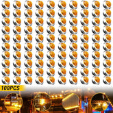 20/50/100PC LED Marker Lights 3/4" Truck Trailer Side Lamp With Stailness Base A 6B93BC-57