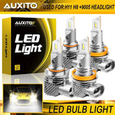 Combo 9005 H11 LED Headlight Super Bright Bulbs Kit White 30000LM High/Low Q10 A 6B93BC-57