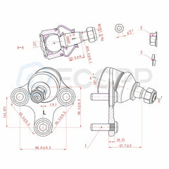 Front 2x Lower Ball Joints 2x Sway Bar Link Kit for 2006-2009 Audi A3 Quattro 6B93BC-57