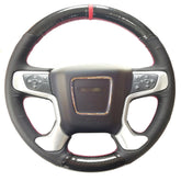 Carbon Fiber&Hole Leather Steering Wheel Hand Sewing Wrap Cover For GMC Yukon XL