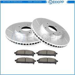 For Nissan Quest 2004 - 2009 Front Brake Rotors & Metallic Pads Drill Slot 6B93BC-57