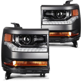 ECCPP Headlights For Chevrolet Silverado 1500 4.3L 5.3L 2016-2018 Pair Black 6B93BC-57