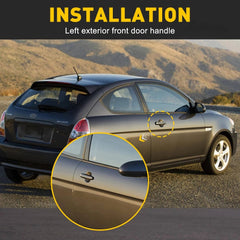 For 2006-2011 Hyundai Accent Front Left Right Door Handle Exterior Outside Black 6B93BC-57
