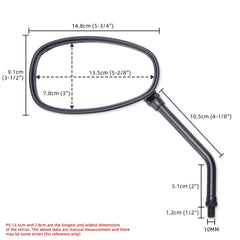 Black Oval Motorcycle Side Mirror Rearview For Yamaha Vino 125CC 50CC Scooter US