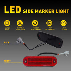 For 1996-00 Toyota RAV4 Red Rear Bumper LED Side Marker Lights Left Right 2x EOA 6B93BC-57
