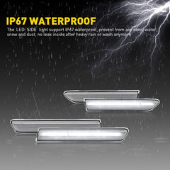 For 04-08 Acura TL Clear Lens 4PCS Front+Rear LED White Side Marker Lights Lamps 6B93BC-57